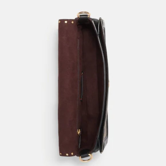 Nwt COACH Georgie Shoulder Bag In Colorblock Signature Canvas W/Rivets Tabby sty - Picture 5 of 12